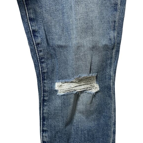 MOTHER Stunner Ankle Step Fray Distressed Skinny Jeans Size 29 Light Wash NWT - Picture 5 of 11